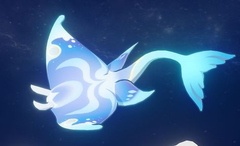 Manta Ray Creature Design, Anime Sea Creatures, Cute Stingray Art, Space Manta Ray, Glowing Sea Creatures, Water Monster Concept Art, Magical Sea Creatures, Water Creature Design, Fantasy Aquatic Creatures