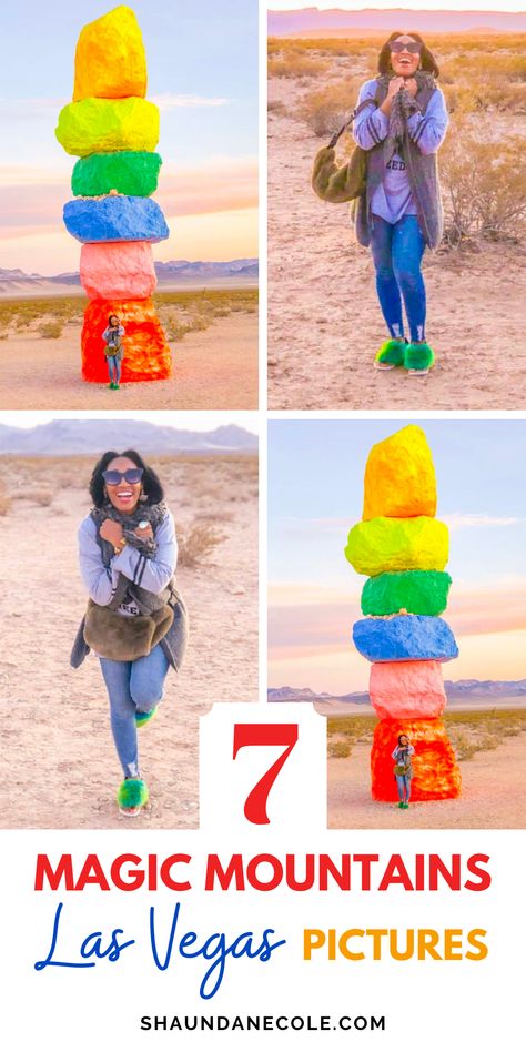 Las Vegas Seven Magic Mountains Photo Ideas & Aesthetic, Photoshoot, Captions, Instagram Photography. Nevada Coloful Rocks Quotes. Editorial art at sunset. Nevada desert sunsets. Mojave Desert & Nevada Museum Of Art inspiration. Drawing painting & illustration of 7 Magic Mountains & friends. Beautiful Las Vegas captions, wedding and elopment ideas. Art display in the desert. iPhone & Zoom wallpaper background inspiration Mountain Photo Ideas, Summer Vegas Outfit, Zoom Wallpaper, Winter Night Outfit, Las Vegas Pictures, Las Vegas Itinerary, Vegas Theme Party, Seven Magic Mountains, Las Vegas Sign