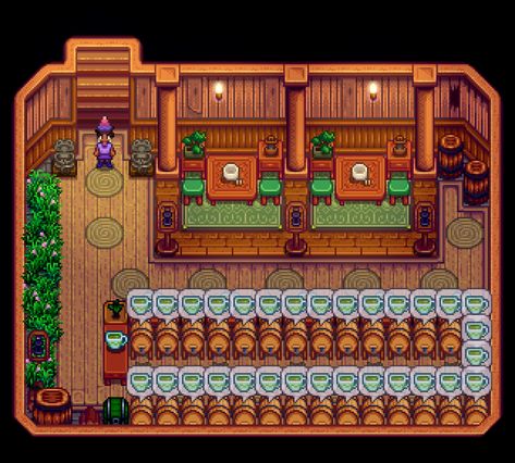 Stardew Valley Basement Design, Stardew Abigail, Stardew Interior, Stardew Outfits, Stardew Decor, Stardew House, Stardew Layout, Stardew Farms, Forest Farm