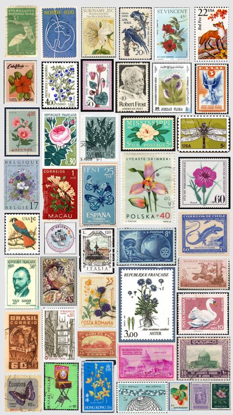 #wallpaper #stamps #postcards #vintage Vintage Postage Stamps Aesthetic, Postage Stamp Vintage, Aesthetic Stamp Stickers, Stamp Stickers Printable, Cute Postcard Aesthetic, Postcard Aesthetic Printable, Vintage Stamps Printable, Post Cards Aesthetic, Stickers For Sketchbook