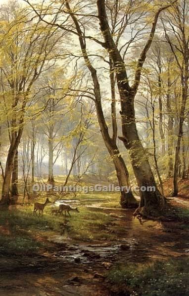 Deer Crossing, Scenery Painting, Paintings Landscape, Painting Landscapes, Woodland Scene, Lodge Style, Rustic Lodge, A4 Poster, Painting Reproductions