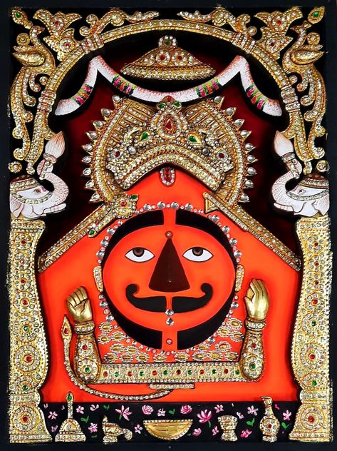 Salasar Balaji Image, Salasar Balaji Hd Wallpaper, Balaji Painting, Salasar Balaji, Balaji Temple, Self Creation, Shree Hanuman, Emboss Painting, Wooden Box Packaging