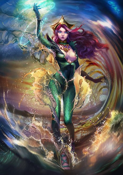 Mera in the sea by elyoncat on DeviantArt Mera Fanart, Mera Dc Comics, Mera Dc, Univers Dc, Arte Dc Comics, 다크 판타지, Bd Comics, Deathstroke, Comics Girls