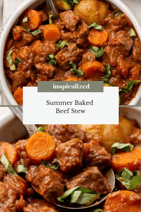 Summer Beef Stew Meat Recipes, Summer Stews, Summer Stew Recipes, Summer Beef Stew, Beef Stew Easy, Summer Stew, Baked Beef Stew, Inspiralized Recipes, Stew Easy