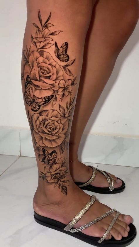 Mermaid Tattoo Meaning, Feminine Tattoo Designs, Divine Feminine Tattoo, Calf Tattoos For Women, 40 Tattoo, Women Eyes, Cute Foot Tattoos, Tattoo Pierna, Lower Leg Tattoos