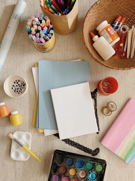 the craft supplies we're using - almost makes perfect Craft Supplies Aesthetic, Craft Asethic, Diy Craft Supplies, Crafty Aesthetic, Wine Stopper Diy, Insta Trends, Arts And Crafts Aesthetic, Aesthetic Craft, Robot Craft