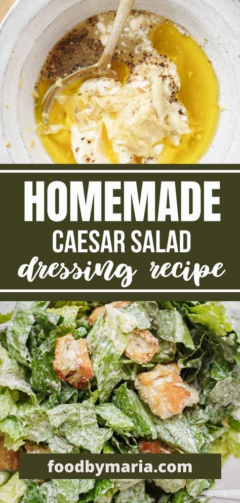 Homemade Caesar Salad Dressing Recipe. This really easy recipe for a homemade caesar salad dressing recipe can be made even by the most novice vegan chef. This dressing is everything you love about caesar salad dressing. It’s creamy, it’s flavorful, and delicious when served on a salad with parmesan and crotons! Real Ceasar Salad Dressing, Cesar Salad Dressing Creamy, Caesar Dressing With Capers, Home Made Cesar Salad, Diy Caesar Salad, Ceasar Salad For A Party, Vegetarian Ceaser Dressing, Craser Dressing, Cesar Salad Dressing Keto