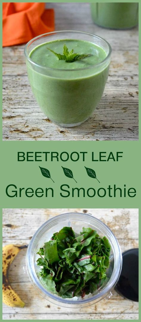 Beetroot Leaves Recipe, Green Smoothie Bowl Recipe, Vegetarian Drinks, Green Breakfast Smoothie, Beetroot Recipes, Hidden Vegetables, Smoothie Bowl Recipe, Good Smoothies, Blender Recipes