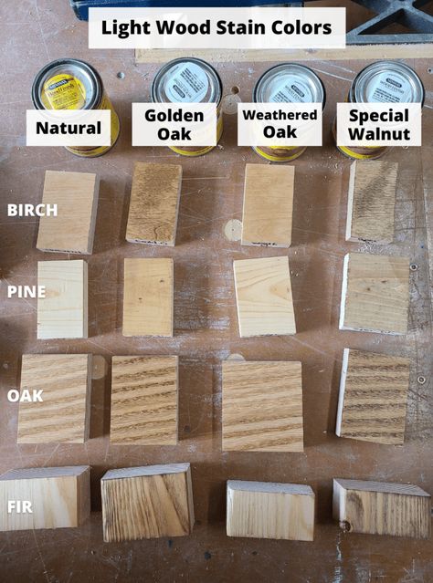 Light Floor Stain Colors, Light Brown Stain Wood, Weathered Oak Stain On Douglas Fir, Modern Stain Colors For Wood, Birch Wood Stain Colors, Natural Wood Stain Colors, Light Wood Stain Colors, Farmhouse Stain Colors, Light Wood Stain