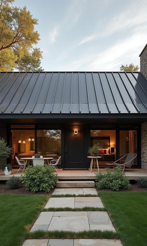 Types of Metal Roofs Metal Roof Brick House, Metal Roofs, Roof Lines, Metal Roofing, Home Protection, Home Decor Style, Metal Roof, Energy Efficient, Energy Efficiency