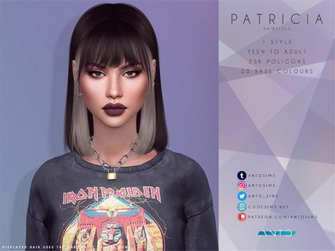 The Sims Resource - Anto - Patricia (Patreon) Sims 4 Cc The Sims Resource Hair Men, Mods For Sims 4 Hair, Sims 4 Cc Short Hair Black Female, Patron Sims 4 Cc Hair, Sims 4 Cc Hairstyles Alpha, Sims 4 Cc Short Hair Female Patreon, Sims 4 Cc Slytherin, Sims 4 Cc Lace Front Hair, Sims 4 Short Hair Cc Alpha