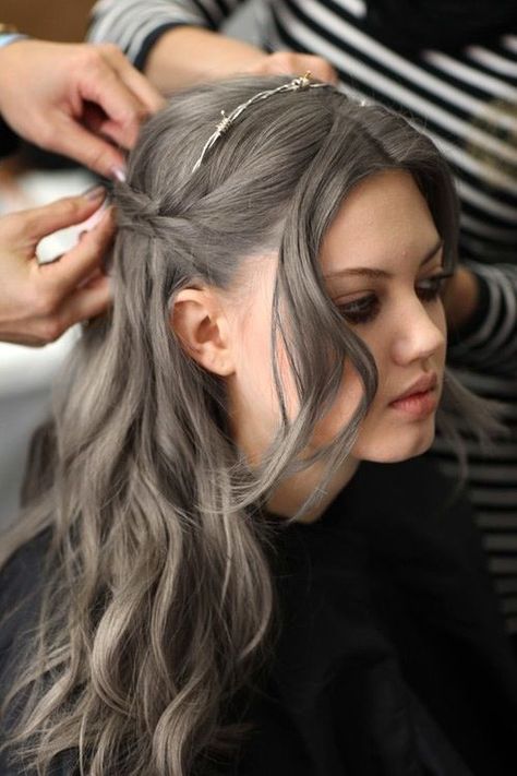 Varieted Ash Brown Hair Color, Gorgeous Gray Hair, Ash Brown Hair, Lilac Hair, Hair Done, Grey Hair Color, Pastel Hair, Hair Envy, The Salon