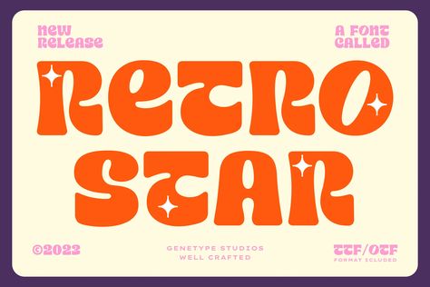 Retro Star – Pixel Surplus Font Love, Free Commercial Fonts, Pixel Font, Disco Theme, Retro Graphic Design, Groovy Font, Typography Love, Aesthetic Fonts, Graphic Design Fonts