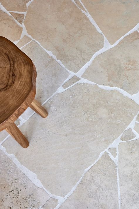 Villa Renee Limestone Bathroom Floor, Stone Floor Bathroom, Pebble Stone Flooring, Cottage Garden Plan, Flagstone Tile, Paving Ideas, Stone Paving, Stone Accent Walls, Crazy Paving