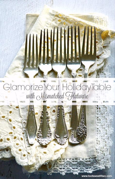 Glamorize Your Holiday Table with Mismatched Flatware Mismatched Flatware, Inspiring Room Decor, Sweet Ideas, Emergency Preparation, Upcycling Ideas, Christmas Dishes, Recipe Boards, Holiday Table, Special Recipes