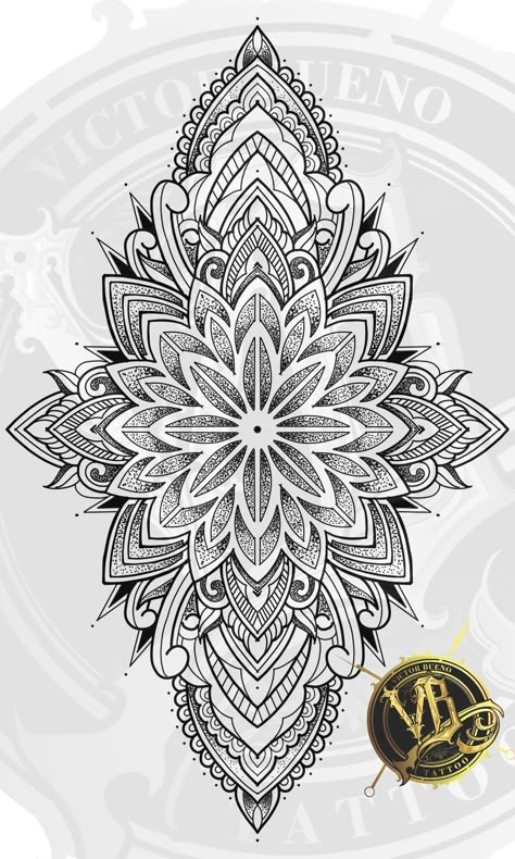 Back Of Thigh Mandala Tattoo, Shin Tattoos For Women Mandala, Indian Flower Tattoo, Mandala Flower Tattoos Forearm, Old School Mandala Tattoo, Mandala Calf Tattoo, Mandala Leg Sleeve, Tattoo Pierna Mujer, Mandala Triangle