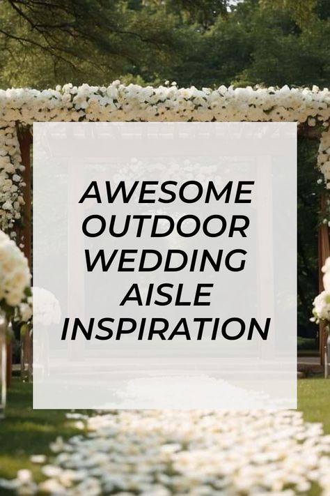 Are you dreaming of a beautiful outdoor wedding? Check out these amazing aisle ideas to make your ceremony extra special! From lovely flower petals to charming wooden chairs, we have all the details to make your day unforgettable. Walk down a dream aisle filled with romance and gestures that your friends and family will talk about for years. Join us as we explore fun designs and creative touches that bring your vision to life, right under a sky full of love. Don't forget to save these ideas for your big day! Outdoor Wedding Aisle Ideas, Wedding Aisle Ideas, Aisle Inspiration, 42nd Wedding Anniversary, Outdoor Wedding Aisle, Wedding Tent Lighting, Aisle Ideas, Ceremony Decorations Outdoor, Wedding Aisle Outdoor