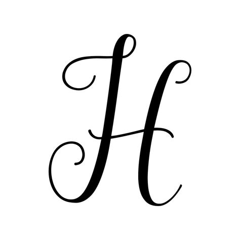 H Drawing Letter, H Letter Drawing, Letter H Design Fonts, H Design Letter, Cursive H, H Font, Laser Cut Wall Decor, Letter H Design, Window Frame Crafts