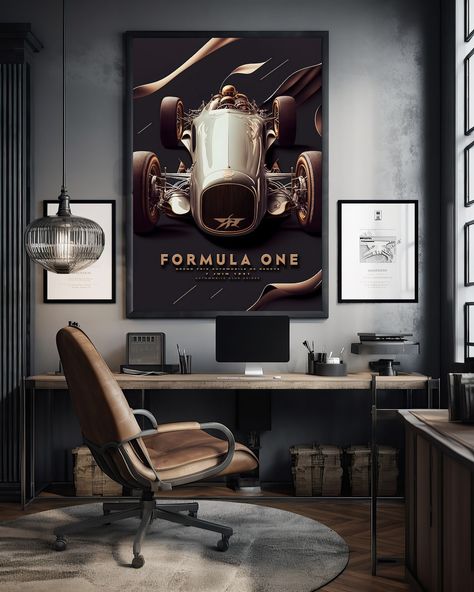 1931 Formula 1 Vintage Poster, Race Car Wall Art Print, Race Fan Gift, Executive Office decor, Grand Prix de Suisse Motor Racing Wall Decor by VintageImageryX Garage Posters Wall Decor, Bright Masculine Office, Car Themed Office, Formula 1 Wall Art, Formula 1 Decor, Formula 1 Bedroom, Formula 1 Room, Modern Vintage Office, F1 Decor