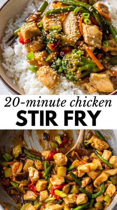 Chicken Stir Fry Rice Recipes, Canned Chicken Stir Fry, Chicken Broccoli Pepper Stir Fry, Creamy Chicken Stir Fry, Chicken Stir Fry Easy Recipe, Easy Chicken Veggie Stir Fry, Simple Chicken Stir Fry Recipes, Chicken Rice Stir Fry With Vegetables, Chicken Stir Fry With Asparagus