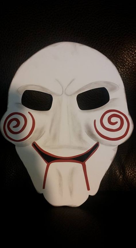 Saw Mask guy Horror Movie Masks, Jigsaw Mask, Saw Mask, Scary Movie Mask, Happy Mask, Bag Reference, 2015 Halloween Costumes, Mask Guy, Jason Mask