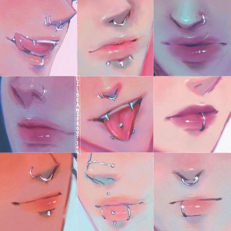 Piercings Nose, Beautiful Pencil Drawings, Draw A Face, Easy Drawing Steps, Mouth Drawing, 얼굴 드로잉, Drawing Step By Step, Nose Piercings, Drawing Step