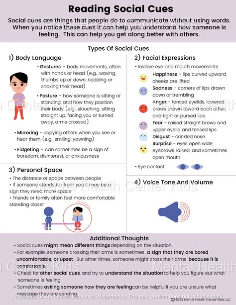 Reading Social Cues Handout for Kids and Teens Social Cues Activities, Therapy Sheets, Social Emotional Development Activities, Emotional Development Activities, Sel Activities, Group Therapy Activities, Learning Psychology, Counseling Worksheets, Social Skills For Kids