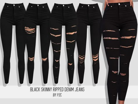 Sims4 Cc Leggings, Sims 4 Ripped Jeans Cc, Female Jeans Sims 4, Sims 4 Ripped Jeans, Sims 4 Jeans Cc Female, Sims 4 Cc Jeans, Sims 4 Pants, Sims 4 Female Clothes, Sporty Leggings