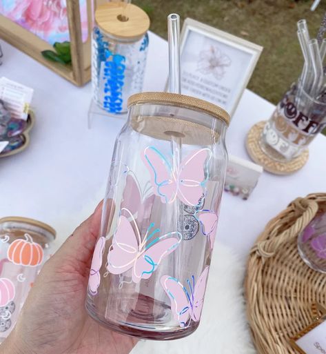 Butterflies Beer Can Glass Butterfly Iced Coffee Glass - Etsy Coffee Glass Aesthetic, Butterfly Things, Glass Aesthetic, Aesthetic Glass, Anna Birthday, Alice Tea Party, Libbey Glasses, Lilo And Stitch Drawings, Circuit Ideas