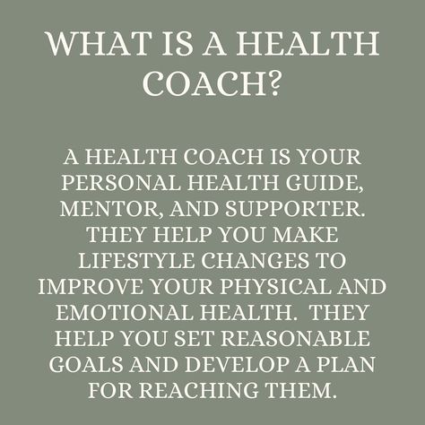 What is a Health Coach? A Health Coach is your personal health guide, mentor, and supporter. They help you make lifestyle changes to improve your physical and emotional health. They help you set goals and develop a plan for reaching them. Benefits of a Health Coach: •Recognize your strengths. •Use your strengths to reach goals. •Believe in yourself and your ability to make changes. •Develop a plan you feel good about sticking with. Research has shown that working with a Health Coach can ... Wellness Coach Aesthetic, Health Coach Aesthetic, Nutritionist Dietitian, Reach Goals, Holistic Health Coach, Wellness Coaching, Coaching Tips, Health And Wellness Coach, Health Guide