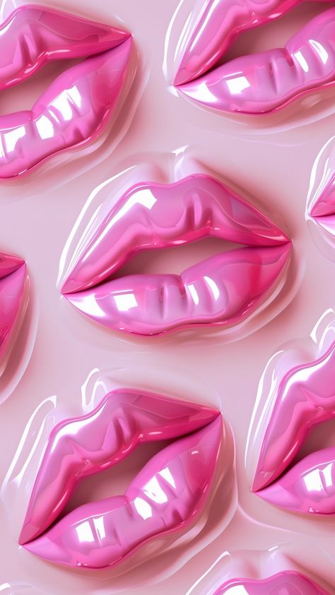 Lips Wallpaper Iphone, Lips Background, Pink Lip Aesthetic, Barbie Background, Lip Background, Bratz Wallpaper, Lips Wallpaper, Pink Wallpaper Desktop, Black Bratz Doll