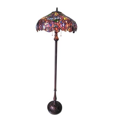 CHLOE Lighting CH18045PW20-FL3 Floor Lamp "KATIE" Tiffany Style Floor Lamps, Wisteria Design, Tiffany Style Lamp, Bronze Floor Lamp, Floor Lamp With Shelves, Torchiere Floor Lamp, Tiffany Glass, Metal Floor Lamps, Tiffany Lamps