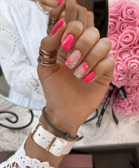 Preppy Nails, Beachy Nails, Boho Nails, Summer Gel Nails, Spring Acrylic Nails, Cute Spring Nails, Nagel Tips, Summery Nails, Colorful Nails