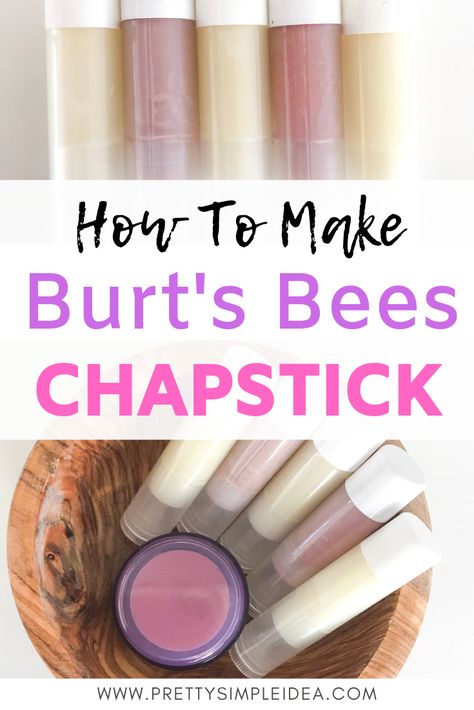 Lip Balms, Burt's Bees Chapstick, Homemade Chapstick, Chapstick Recipe, Burts Bees Chapstick, Wax Recipe, Homemade Lip Balm Recipe, Diy Lip Balm Recipes, Lip Balm Recipes