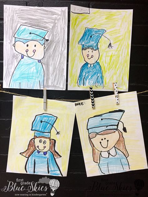 Graduation Crafts Preschool Kindergarten, Preschool Graduation Crafts Pre K, Homeschool Kindergarten Graduation Ideas, Kindergarden Graduation, Memory Book Kindergarten, Graduation Drawing, Kindergarten Graduation Party, Graduation Crafts, Pre K Graduation