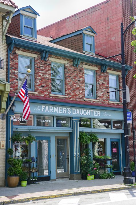 the historic Deutschtown neighborhood of Pittsburgh, and The Farmer’s Daughter Flowers... Historic Downtown Storefronts, 1920 Buildings, Historic Downtown Buildings, Historic Storefronts, Historic Neighborhood, Flower Shop Building, Small Town Store Fronts, Flower Shop Exterior Store Fronts, Small Town Flower Shop