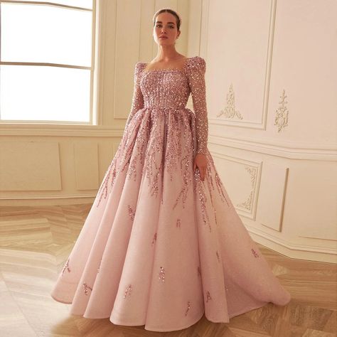 Dresses For Women Wedding, Pink Long Sleeve Dress, Dress Elegant Long, Dubai Luxury, Prom Dresses For Sale, Long Sleeve Evening Dresses, Evening Dresses Plus Size, Ball Gowns Evening, Evening Dresses For Weddings