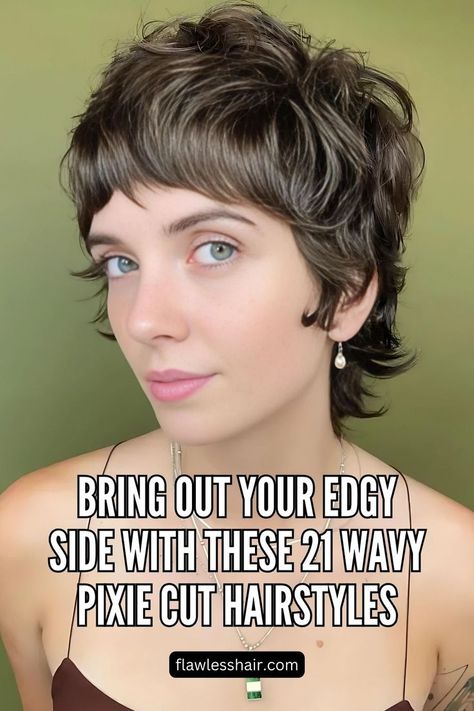 Wavy Mixie Cut Punk Short Haircut, Shaggy Pixie Mullet Round Face, 2025 Pixie Cut, Faux Mullet Hairstyle Women, Mod Pixie Haircut, "mixie" Haircut, Womens Mullet Hairstyles, Longer Pixie Cuts, Curly Pixie Mullet