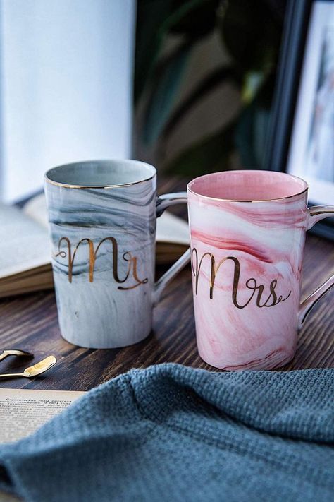 Mr and Mrs Coffee Mugs Set Wedding Gift for Bride and Groom, Gift for Bridal Shower Engagement Wedding and Married Couples Anniversary. Elegant Hand Made: Each Mug’s pattern is unique, Gift Box Packing：All you get are showing in the Pic2! Comes in Stylish Packaging with Silk-Finished Interior. This item is ready for gift giving. Gifts For Bride And Groom, Gifts For Bride, Marble Mugs, Wedding Gifts For Bride And Groom, Skee Ball, White Elephant Gifts Exchange, Cheap Christmas, Couple Mugs, Wedding Gifts For Bride