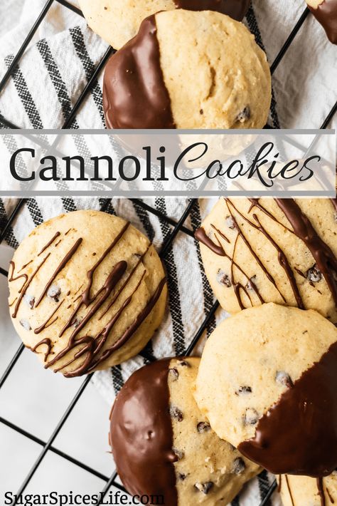 Cannoli Cookie, Cannoli Cookies Recipe, Cannoli Cookies, Cannoli Recipes, Cannoli Recipe, Ricotta Cookies, Italian Night, Italian Pastries, Cookie Recipes Unique