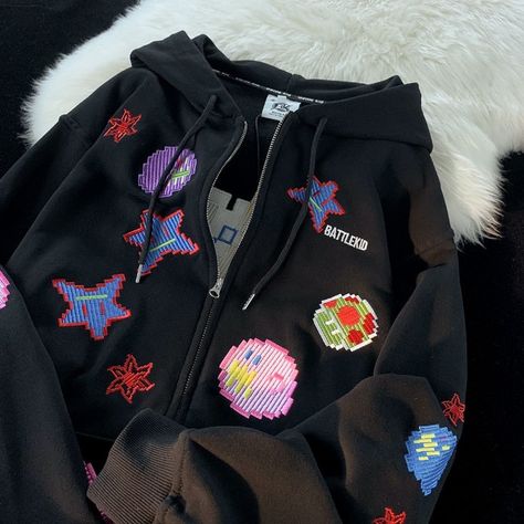 Excited to share the latest addition to my shop: Harajuku Anime Zip Up Hoodies Women Hippie Japanese Y2k Zip Up Hoodie Women, Punk Tops, Star Patchwork, Man Anime, Patchwork Sweatshirt, Anime Sweatshirt, Women Y2k, Harajuku Streetwear, Hoodie Women