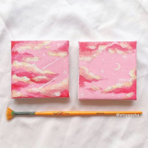 art, aesthetic, painting inspo, painting inspiration, art inspo, art inspiration, illustration, acrylic painting, instagram artist, art prints, contemporary art, painting tutorial, oil painting, sunset painting, sketchbook ideas, pink sunset, pink clouds, sky painting, clouds painting Pink Painting Landscape, Painting Sketchbook Ideas, Pink Clouds Painting, Pink Sunset Painting, Art Painting Tutorial, Pink Clouds Sky, Art Aesthetic Painting, Cloud Paintings, Painting Instagram