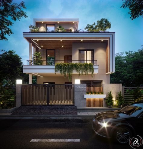 Minimal Elevation Design, North Facing House Elevation G+1, Residential Elevation, Compound Design, Residence Exterior, Classic Elevation, House Structure Design, House Front Wall Design, Hospital Plans