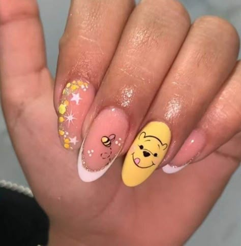 Inside Out Nails, Cartoons Nails, Mixed Nails, Pooh Nails, Teacher Nails, Nail Halloween, Disneyland Nails, Halloween Nail Art Ideas, Disney Inspired Nails