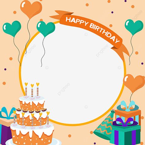 Birthday Posters Design, Birthday Border Design, Birthday Border, Page Boarders, Basketball Theme Birthday, Gift Balloon, Facebook Birthday, Round Png, Classroom Accessories