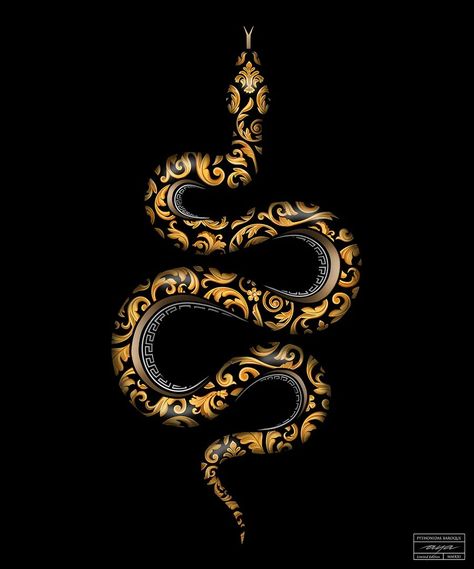 Golden Snake, Ceramic Sculpture Figurative, Sakura School Simulator, Frida Art, Snake Art, Just Ink, Black Phone Wallpaper, Filigree Pattern, Golden Pattern