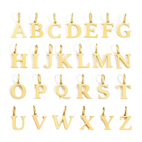 Color: ZP30271, Size: gold color Diy Necklace, Craft Accessories, Alphabet Pendant, Pendant Diy, Initial Pendant, Diy Pendant, Diy Accessories, Steel Jewelry, Stainless Steel Jewelry