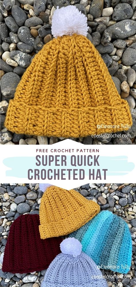 Crocheted Hat Crochet Stocking Cap Pattern, Crochet Patterns For Hats Free, Stocking Cap Crochet Pattern, Crocheted Hats Patterns Free, Crochet Hat Patterns Free, Crochet Toque, Free Crochet Hat Patterns, Crochet Hat And Scarf, Coastal Crochet