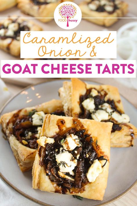 Carmelized Onion Tart, Goat Cheese Tarts, Onion Tartlets, Cheese Tartlets, Onion Appetizers, Goat Cheese Quiche, Goat Cheese Dip, Goat Cheese Appetizer, Balsamic Onions