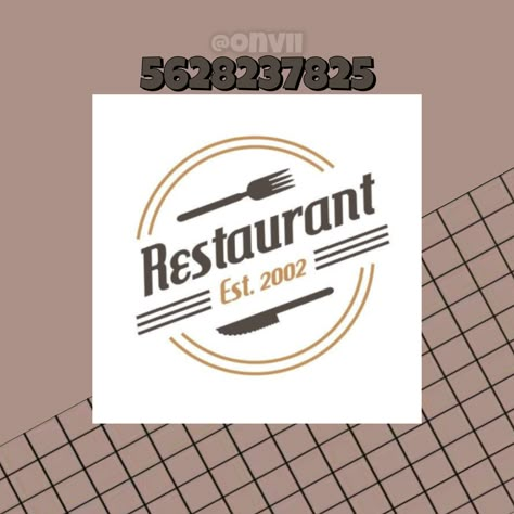 Bloxburg Restaurant Sign Decals, Bloxburg Restaurant Name Decals, Roblox Image Id Codes Restaurant, Bloxburg Restaurant Logo Decal Codes, Bloxburg Restaurant Sign Decal Codes, Blox Burg Restaurant, Dinner Decals Bloxburg, Bloxburg Restaurant Menu Decals Codes, Restaurant Codes Bloxburg